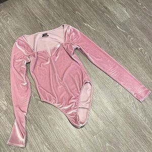Urban outfitters velvet pink bodysuit
